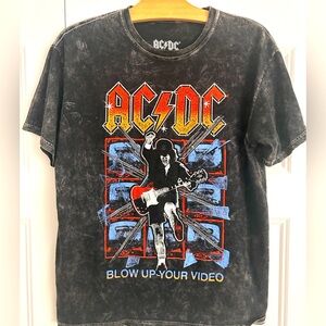 AC/DC Blow Up Your Video Tee with Red and Blue Accents